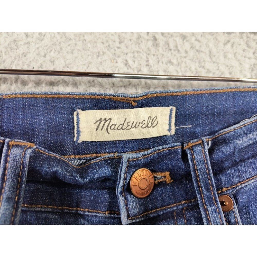 Madewell‎ 10" Mid Rise Skinny Distressed Jeans Button Fly Blue Denim 24 - Picture 10 of 13